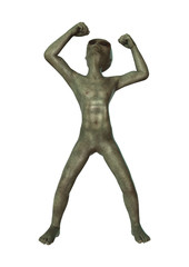 Green Alien on White