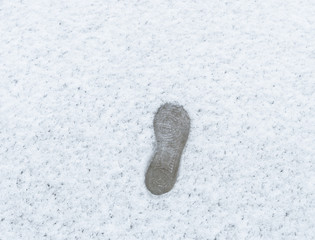 Fu&szlig;abdruck im Schnee