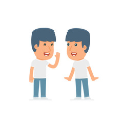 Cunning Character Activist gossiping and telling secret to his f