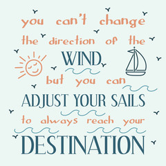 Motivational quote and illustration.