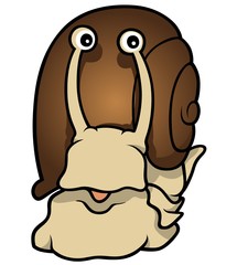 Brown Snail - Colored Cartoon Illustration, Vector