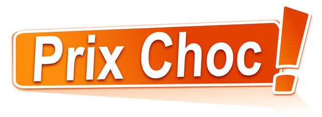 prix choc sur étiquette orange