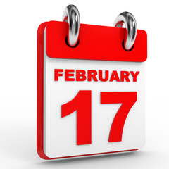 17 february calendar on white background.