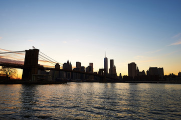 Brooklyn Bridge with lower Manhattan skyline