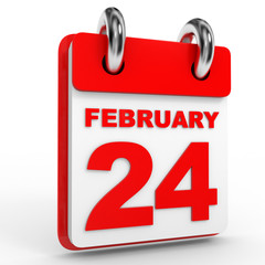 24 february calendar on white background.