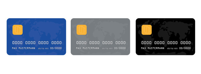 Set aus einfachen Kreditkarten