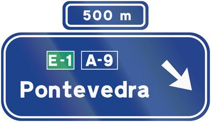 Road sign used in Spain - Direction sign