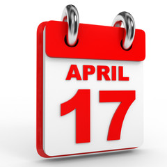 17 april calendar on white background.