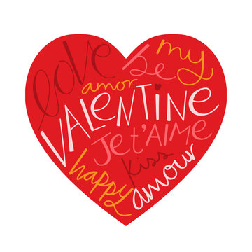VALENTINE’S heart-shaped tag cloud 