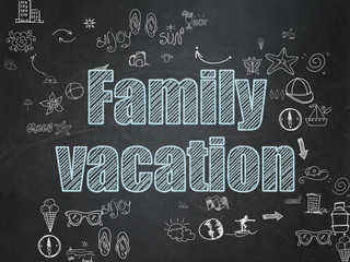 Fototapeta na wymiar Tourism concept: Family Vacation on School Board background