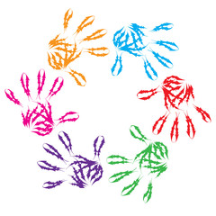 Conceptual child hand circle