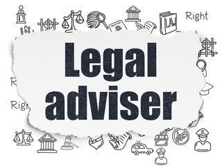 Law concept: Legal Adviser on Torn Paper background