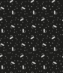 Cat silhouettes with heart