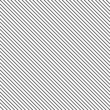 Diagonal stripe seamless pattern. Geometric classic black and white thin line background.