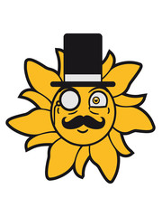 Fototapeta premium Sir Lord gentlemen cylinder monocle glasses mustache mustache hat sun
