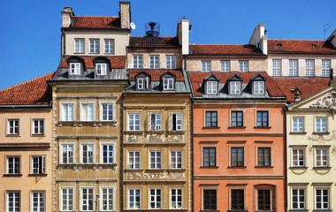 Fototapeta na wymiar Buildings in the Old Town in Warsaw, Poland