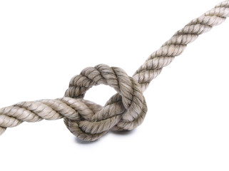 Coil of rope on a white background