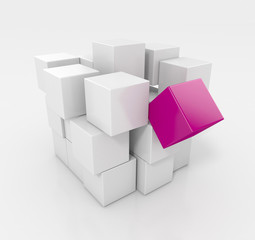 Variation of Cubes. Abstract background