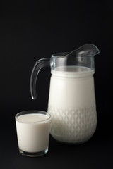Milk on a black backgroud