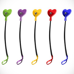 Color riding-crop with heart sexual toy