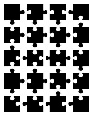 Naklejka premium Vector illustration of black puzzle, separate parts