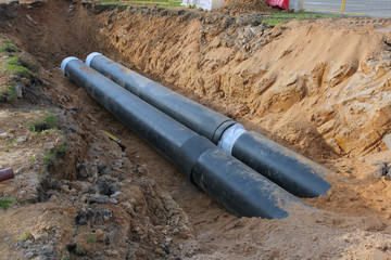 replacement of water pipes in the trench