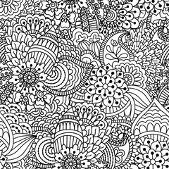 Fototapeta premium Seamless black and white pattern. 