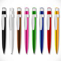 Set of some color vector souvenir pens