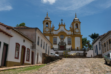 Tiradentes, BRAZIL - january 08, 2016:  St. Anthony's Church - Historical Town of the city (Unesco  World Heritage)
