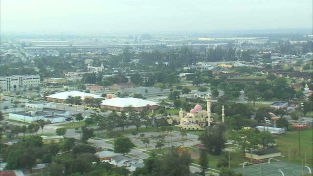 Aerial shot of a residential area of Miami.