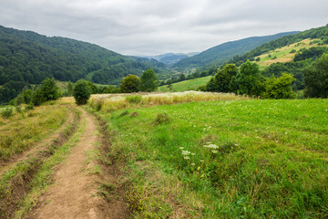 Fototapeta na wymiar rural field in mountains