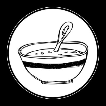 Simple doodle of a bowl of soup