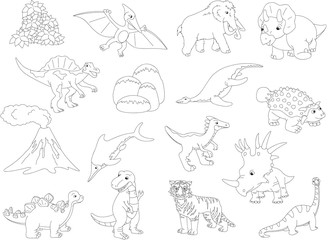Palaeosaurus, styracosaurus, spinosaurus, ichthyosaur, diplodocu