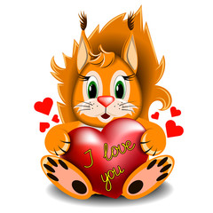 Squirrel with love heart