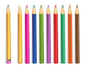 lead pencil and color pencils