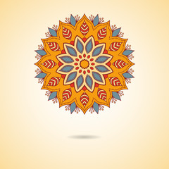 Vector ornamental mandala. Stylish geometric pattern in oriental style. Arabic, indian, pakistan, asian motif.