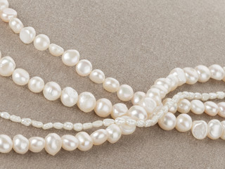 pearl beads on velvet