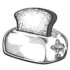 retro grey toned toaster with toast