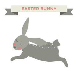 Easter bunny cute vector style