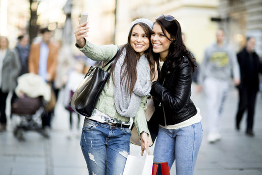 Young women in the shopping