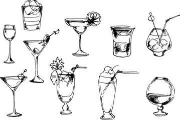 Beverages set. Vector Illustration