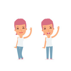 Funny and Cheerful Character Blogger Girl welcomes viewers