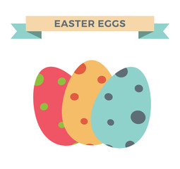 Easter eggs vector cartoon style illustration