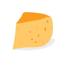 Piece of cheese isolated on a white background