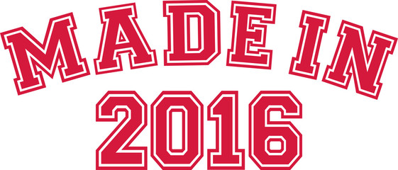 Made in 2016 college font