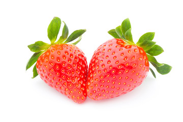 Strawberry on the white background.