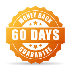 60 days money back guarantee gold icon