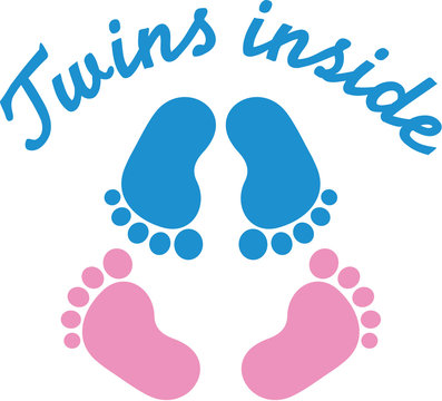 Twins baby footprints