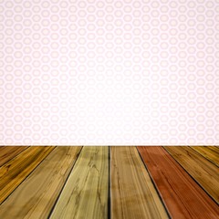 Empty room with wall and wooden floor. Illustration background