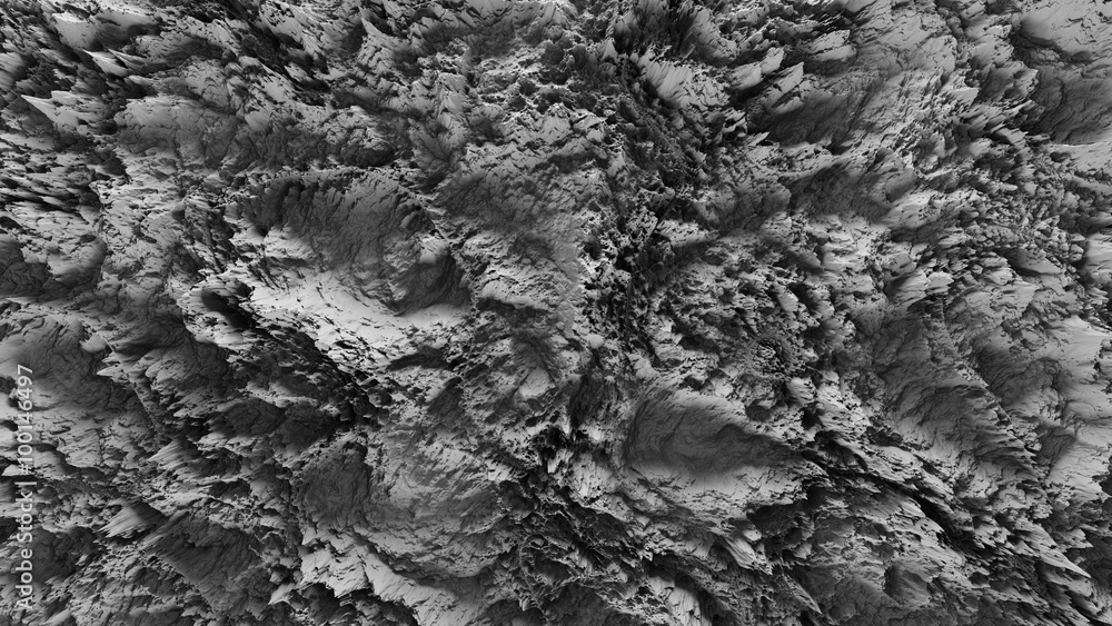 Poster 3d render of abstract planet surface with high detailed relief made with displacement noise